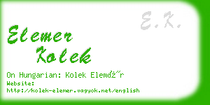 elemer kolek business card